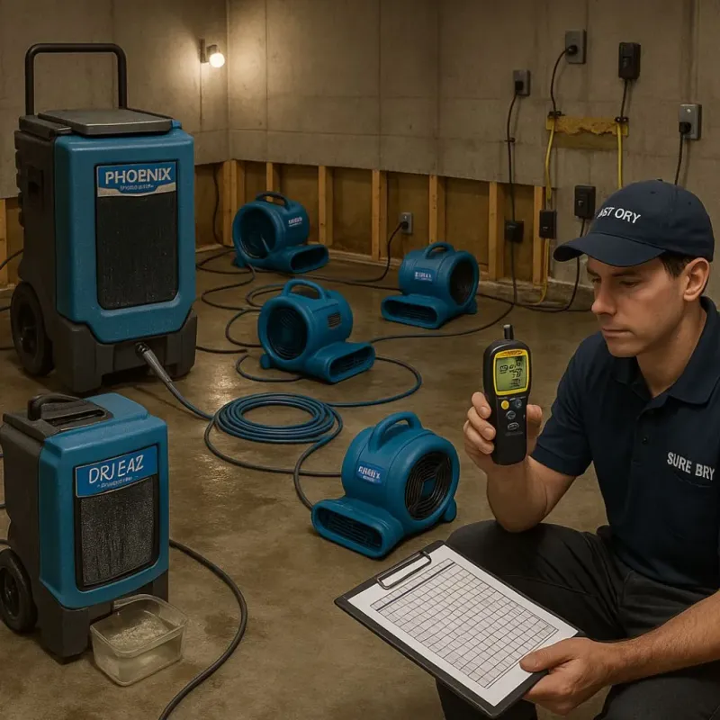 Structural Drying and Dehumidification process in Lincoln, IL